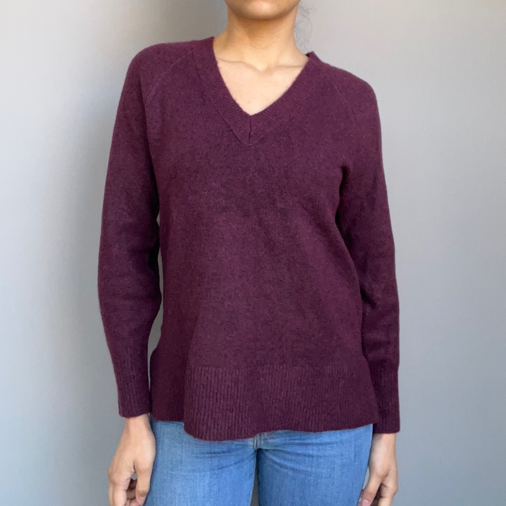 Loft Burgundy V-neck Sweater